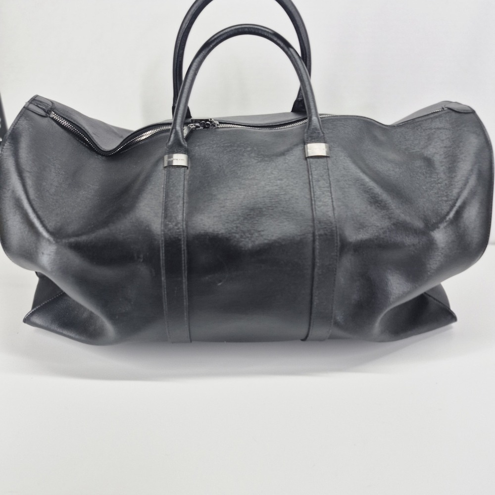 Montblanc 2 Way Boston Bag Duffle Leather Black - Picture 4 of 16